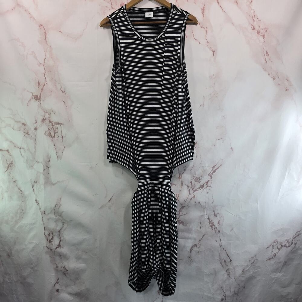 Cabi Romper Womens Small Black White Striped Tank Shirts Playsuit Playa Crew
